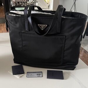 Prada Black Nylon Men's Travel Tote